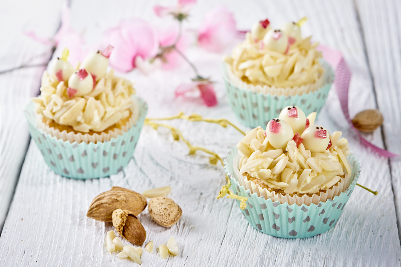 Mandlové cupcakes s kuřátky